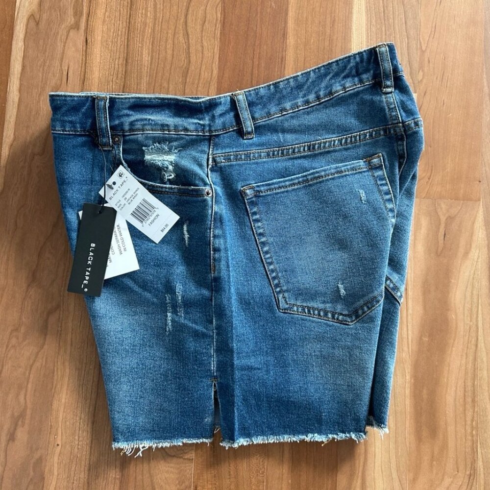 Black Tape - Slightly Distressed Denim Short